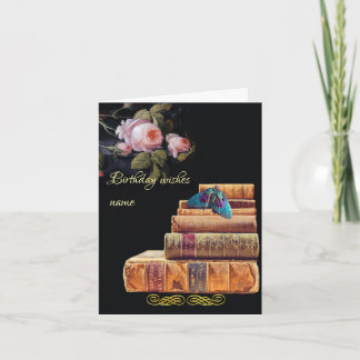 Dark academia gothic birthday card