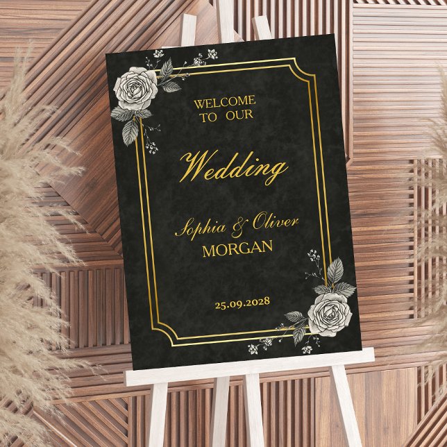 Dark Academia Gothic Elegant Wedding Welcome Sign (Creator Uploaded)
