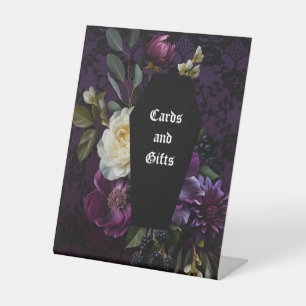 Dark Academia Gothic Floral   Cards and Gifts Pedestal Sign