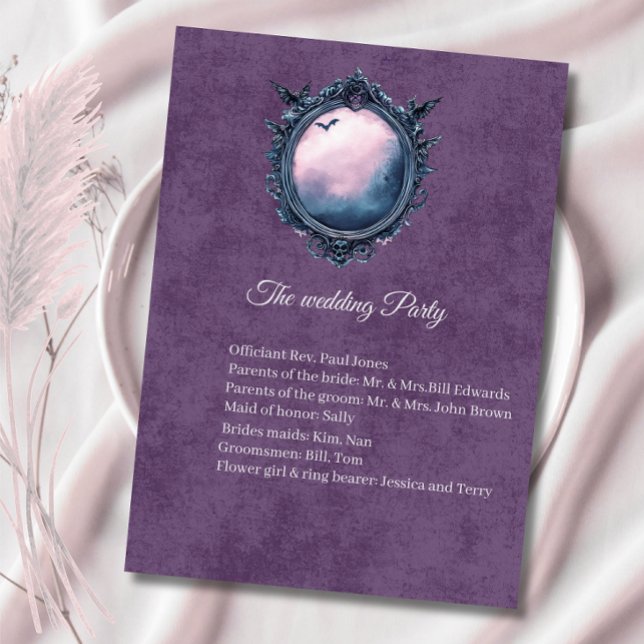 Dark Academia Gothic Mirror Ceramony Program Invitation (Creator Uploaded)