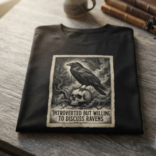 Dark Academia Gothic Onyx Skull Raven Tri-Blend Shirt