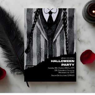 Dark Academia Gothic Schoolgirl Halloween Party  Invitation