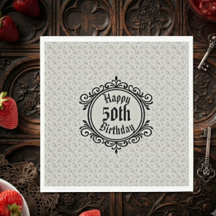 Dark Academia Gothic Slate Raven Napkin
