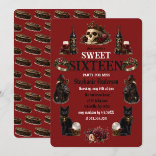 Dark Academia Gothic Sweet 16 Invitation