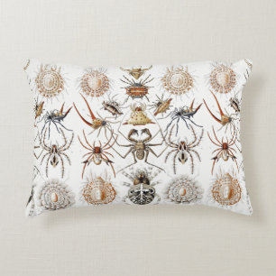 Dark Academia Haeckel Vintage Spider Symmetry Art Decorative Cushion