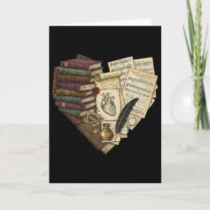 Dark Academia Heart Valentine Style  Card