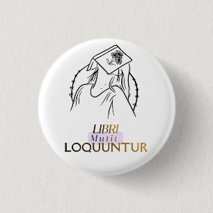 Dark Academia Latin Quote Line Art 3 Cm Round Badge