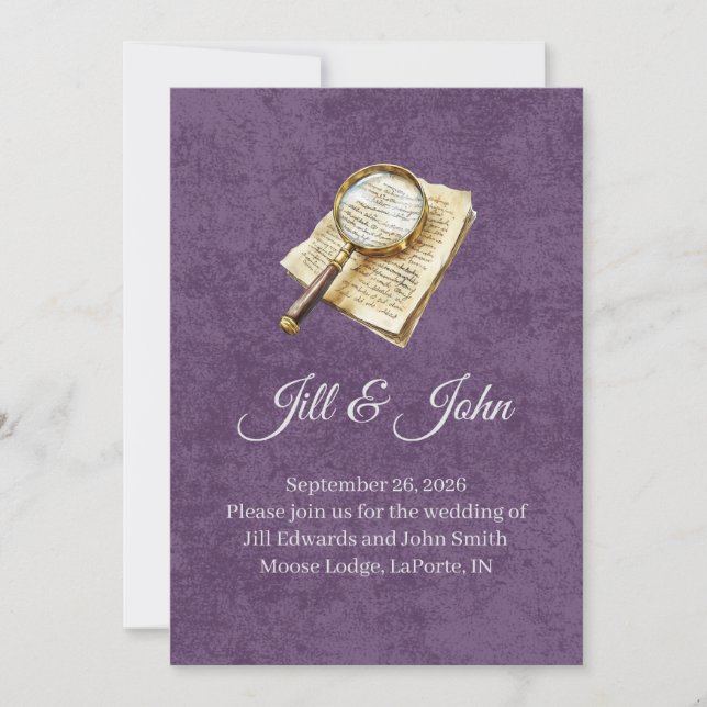 Dark Academia Marriage Announcement (Front)