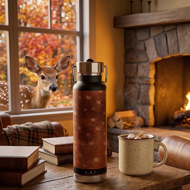 Dark Academia Monogram Dappled Fawn Water Bottle (Creator Uploaded)
