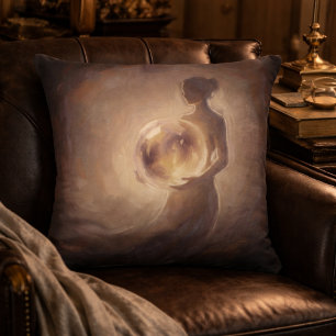Dark Academia Moody Feminine Art Cushion