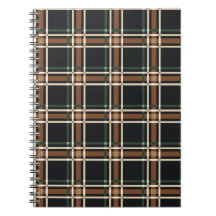 Dark Academia Moody Plaid Tartan Spiral Notebook
