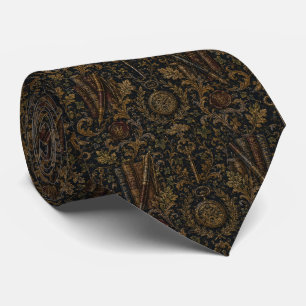 Dark Academia Pocket Watch Library Tie