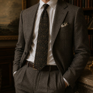 Dark Academia Pocket Watch Library Tie