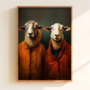 Dark Academia Print Sheep Wall Art Funny Sheep Pos