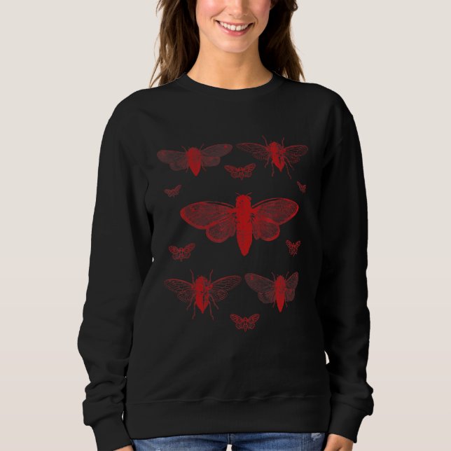 Dark Academia Red Cicadas Collection Sweatshirt (Front)