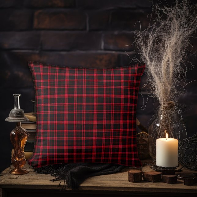 Dark Academia Red Plaid Cushion (Creator Uploaded)