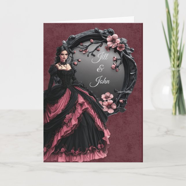 Dark Academia Save the Date Wedding Card (Front)