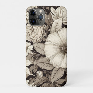Dark Academia Sepia Floral Botanical iPhone 11 Pro Case