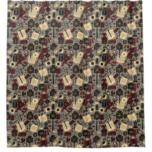 Dark Academia Shower Curtain – Vintage Elegance