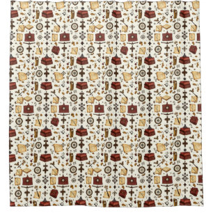 Dark Academia Shower Curtain – Vintage Elegance