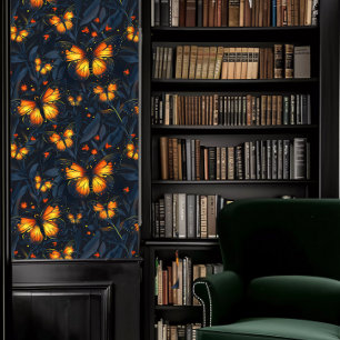 Dark Academia Small Glowing Butterflies Wallpaper