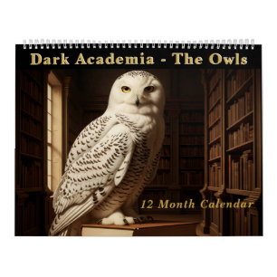 Dark Academia Vintage Owl Oil Portraits Gothic Calendar