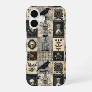 Dark Academia Vintage Raven Skull Phone Case