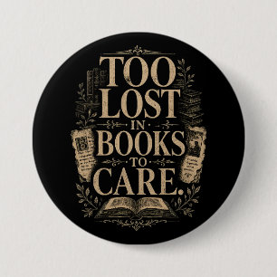 Dark academia vintage reader book lover 7.5 cm round badge