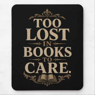 Dark academia vintage reader book lover mouse mat