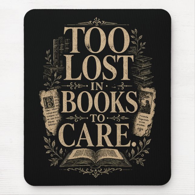 Dark academia vintage reader book lover mouse mat (Front)