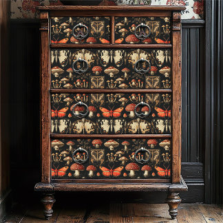 Dark Academia Vintage Red Fly Agaric Moth Tissue Paper