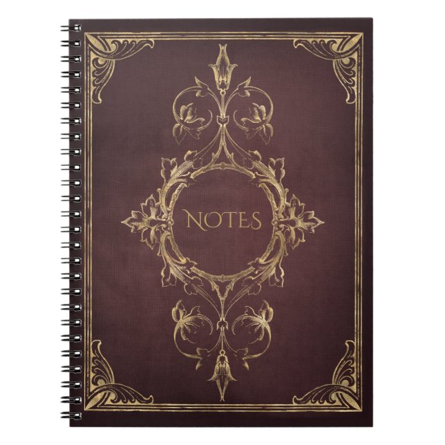 Dark Academia Vintage Scrollwork Book Cover (Front)