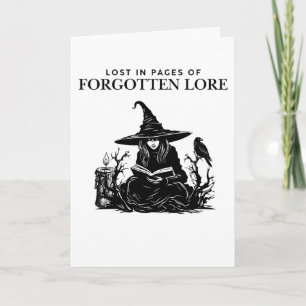 Dark Academia Witch Lost In Pages Of Forgotten  Card