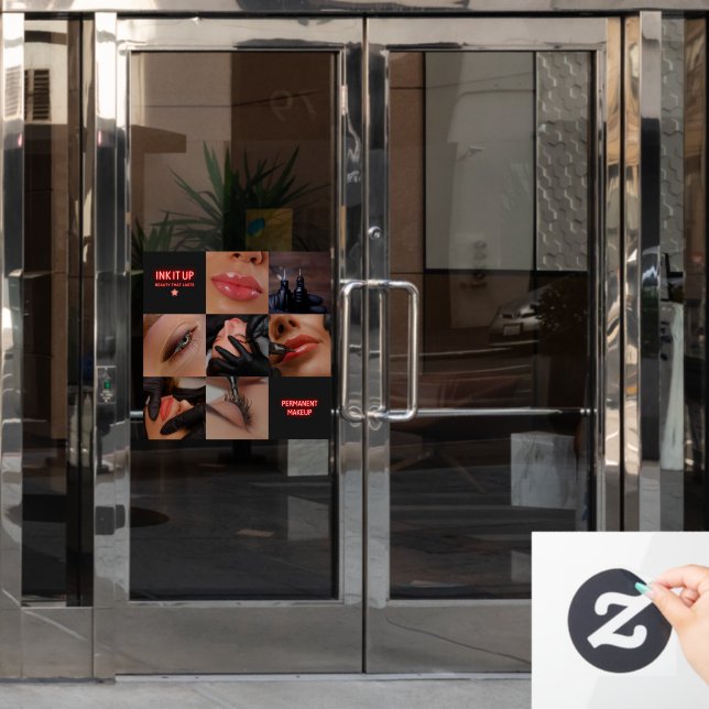 Dark Aesthetic Beauty Permanent Makeup Salon  Window Cling (Office Door)