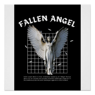 Dark Aesthetic Fallen Angel Gothic Poster Art Prin
