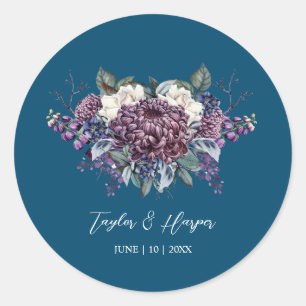 Dark Aesthetic Goth Wedding Bouquet Classic Round Sticker