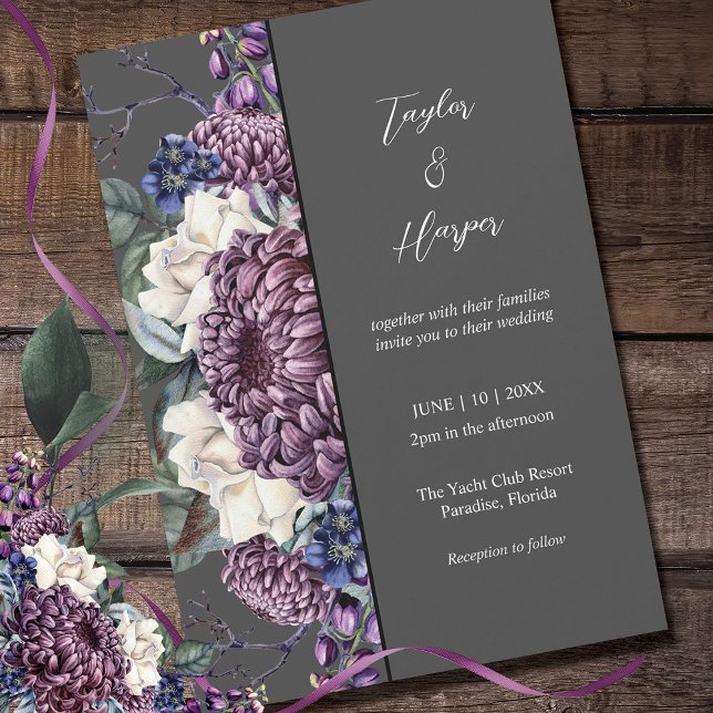 Dark Aesthetic Goth Wedding Bouquet Invitation (Creator Uploaded)
