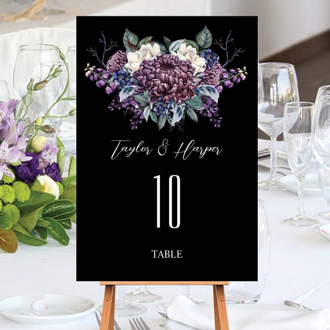 Dark Aesthetic Goth Wedding Bouquet Table Number (Creator Uploaded)