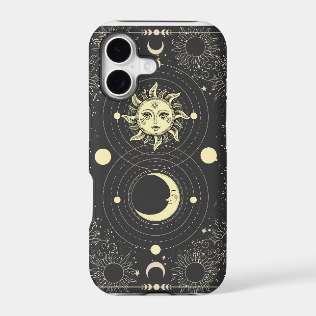 Dark Aesthetic Tarot Sun Moon Clouds (Back)