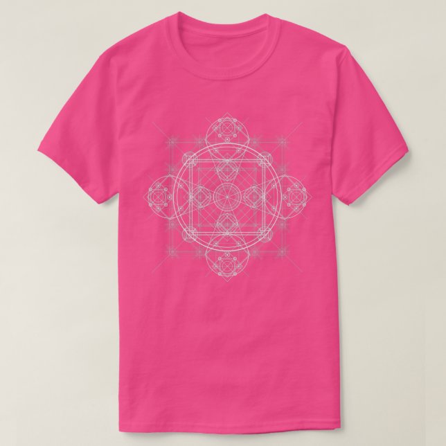 Dark alchemy symbols and occult style geometric ma T-Shirt (Design Front)