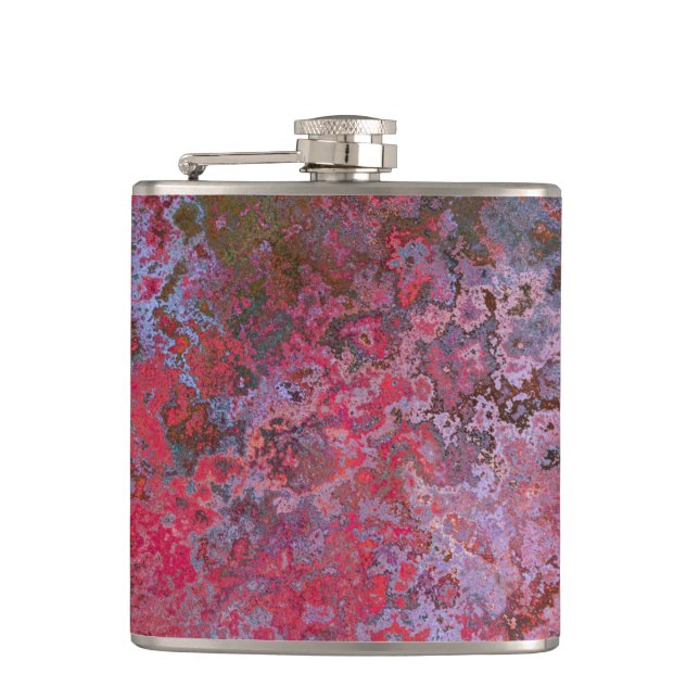 Dark Alcohol Ink Abstract Hip Flask (Front)