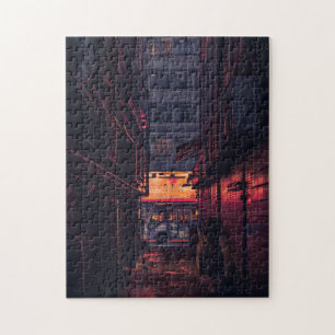 Dark Alley in Big City in Japan Jigsaw Puzzle