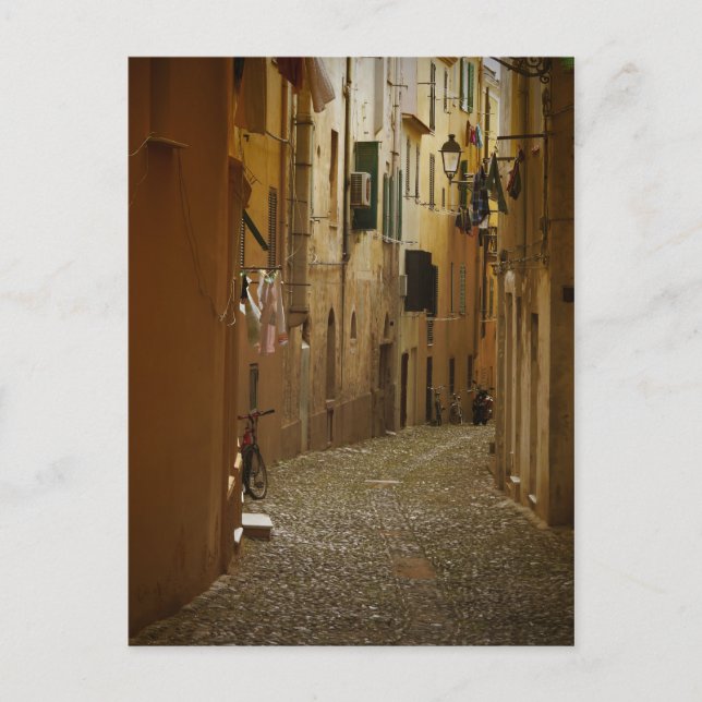Dark alley in Naples, Italy postcard (Front)