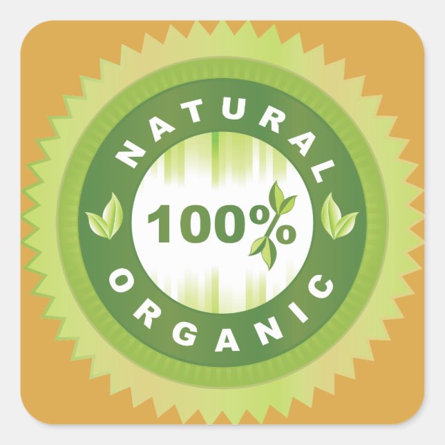 Dark Amber Natural Organic Food Label Stickers (Front)