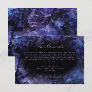 Dark Amethyst Boho Witch Crystals Black Wedding Enclosure Card