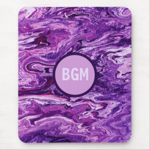 Dark Amethyst Marble Melt Mouse Mat