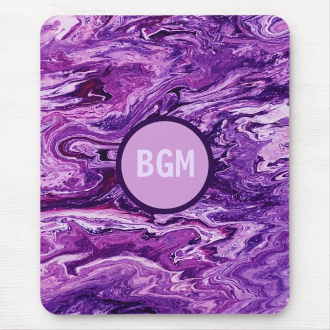 Dark Amethyst Marble Melt Mouse Mat (Front)