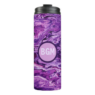 Dark Amethyst Marble Melt Thermal Tumbler