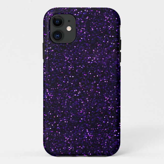 Dark Amethyst Purple Glitter Case-Mate iPhone Case (Back)