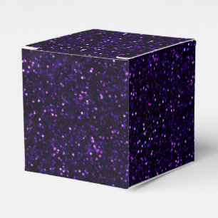 Dark Amethyst Purple Glitter Favour Box